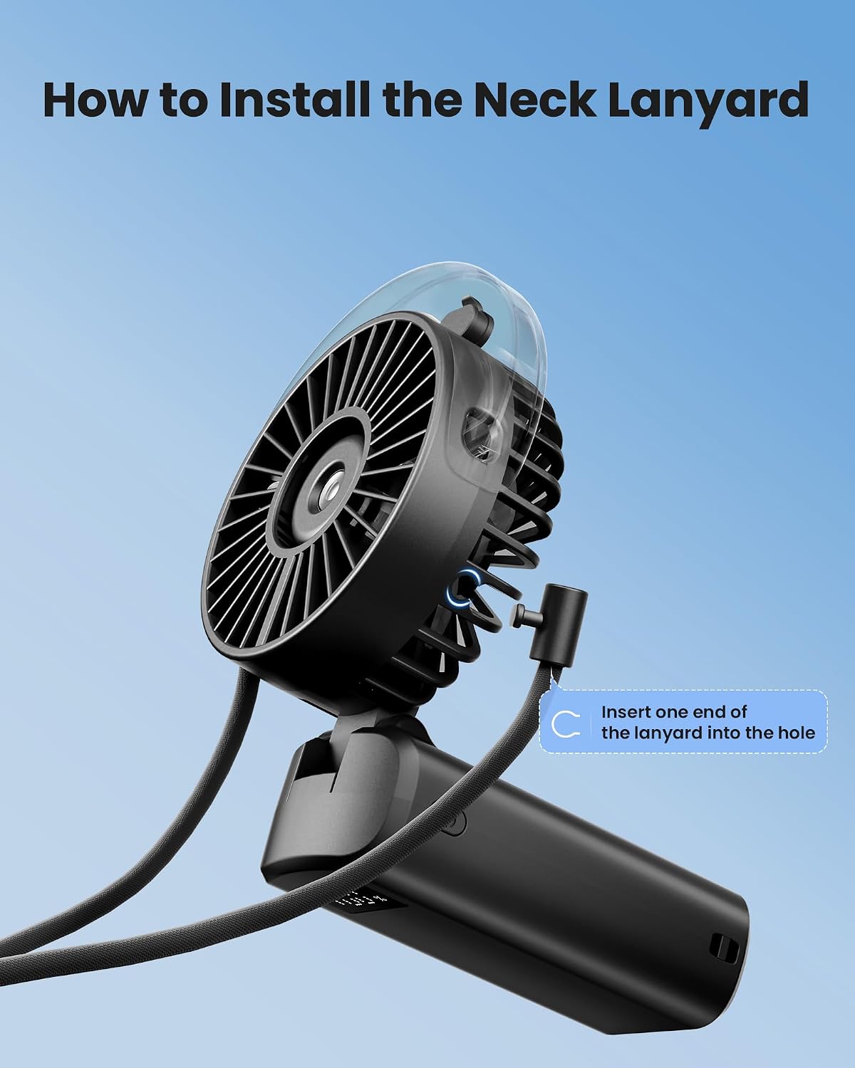 Gaiatop Portable Misting Fan, Rechargeable Handheld Fan with Water Spray