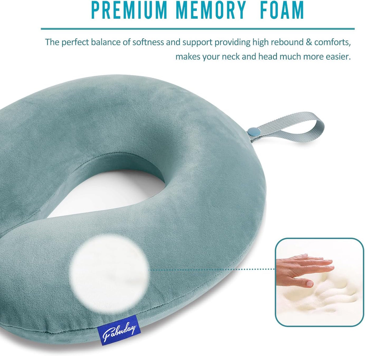 Travel Pillow Memory Foam for Airplanes - Neck Pillow for Traveling, Car, Home, Flight Pillow for Sleeping with Attachable Snap Strap Soft Washable Cover, Provide Head Neck Support Rest, Dark Gray
