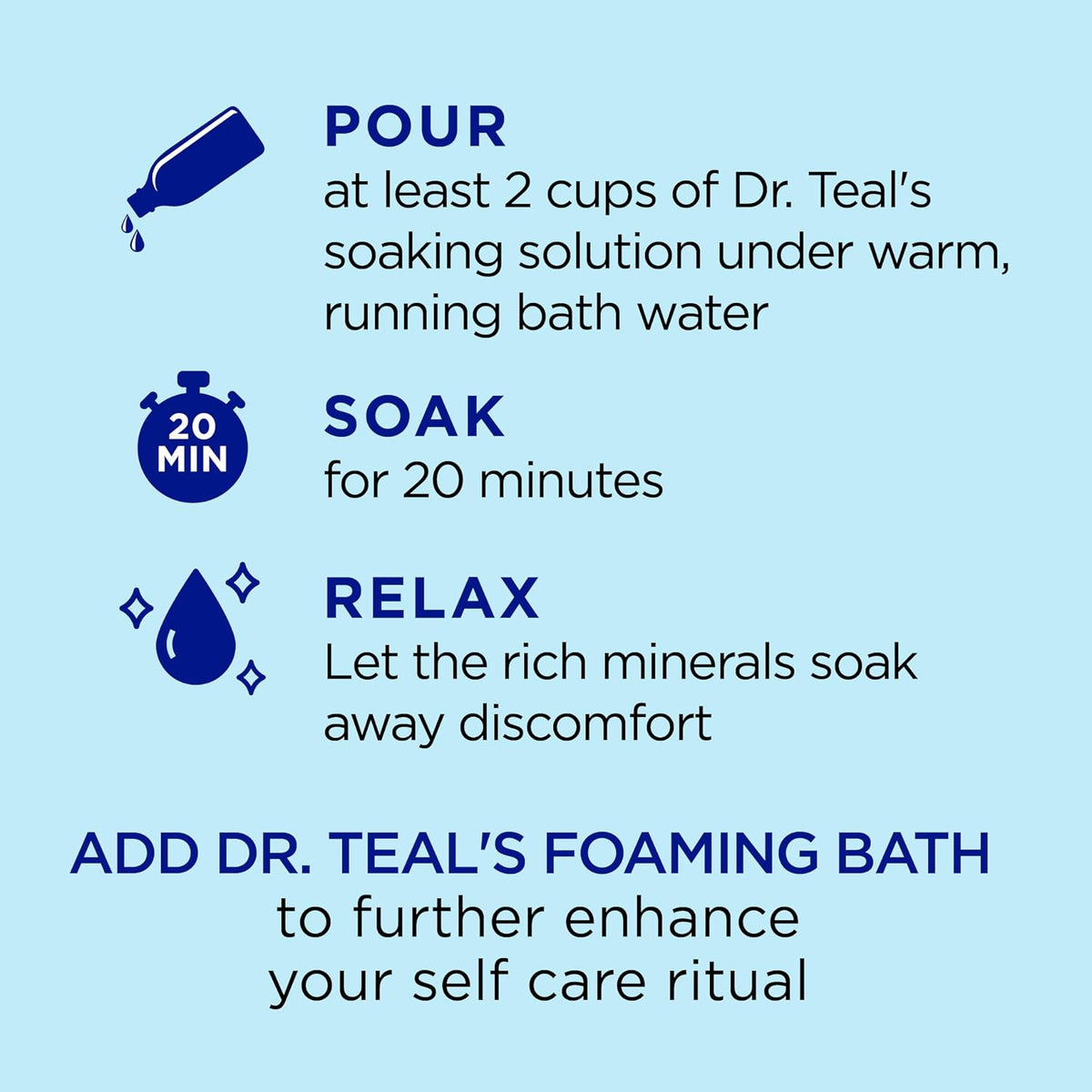 Dr Teal's Epsom Salt Magnesium Soak, Restorative Minerals with Magnesium, Potassium & Zinc, 3 lbs