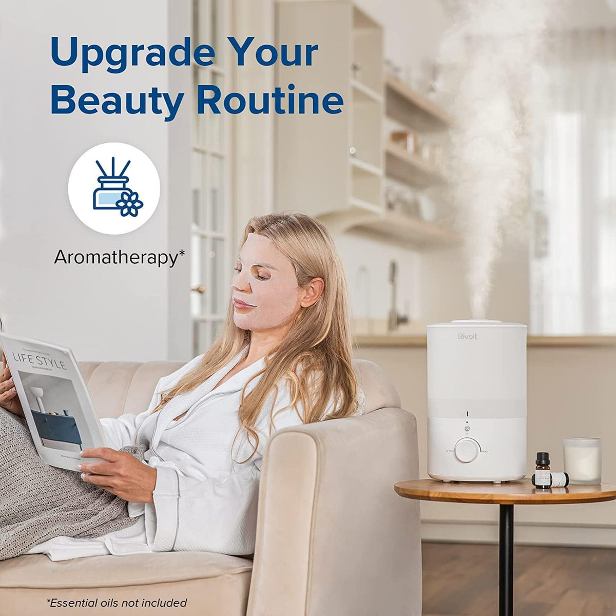 Levoit Humidifiers for Bedroom, Smart Warm and Cool Mist, Symptom Relief