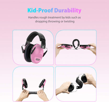Dr.meter Ear Muffs for Noise Reduction: 27.4SNR Noise Cancelling Headphones for Kids Adults, EM100 Adjustable Hearing Protection Earmuffs for Monster Jam, Autism Sensory, Concerts, Fireworks