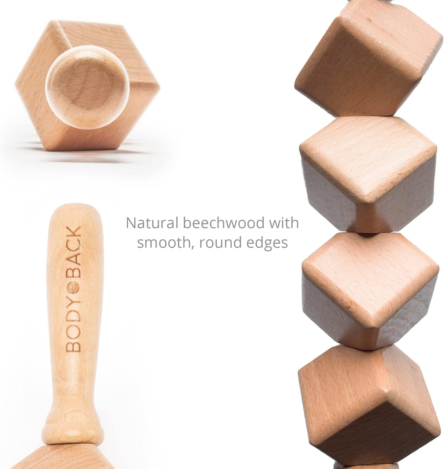 Body Back Wooden Foot Roller - Wood Therapy Massage Tool For Plain Relief
