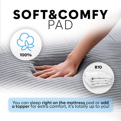 B10 Bed Cooling System Twin - Cooling Mattress Pad for Hot Sleepers | Beat night sweats without breaking the bank - 100% cotton cooling mattress topper, cools 7-12°F, 4 speeds & remote.