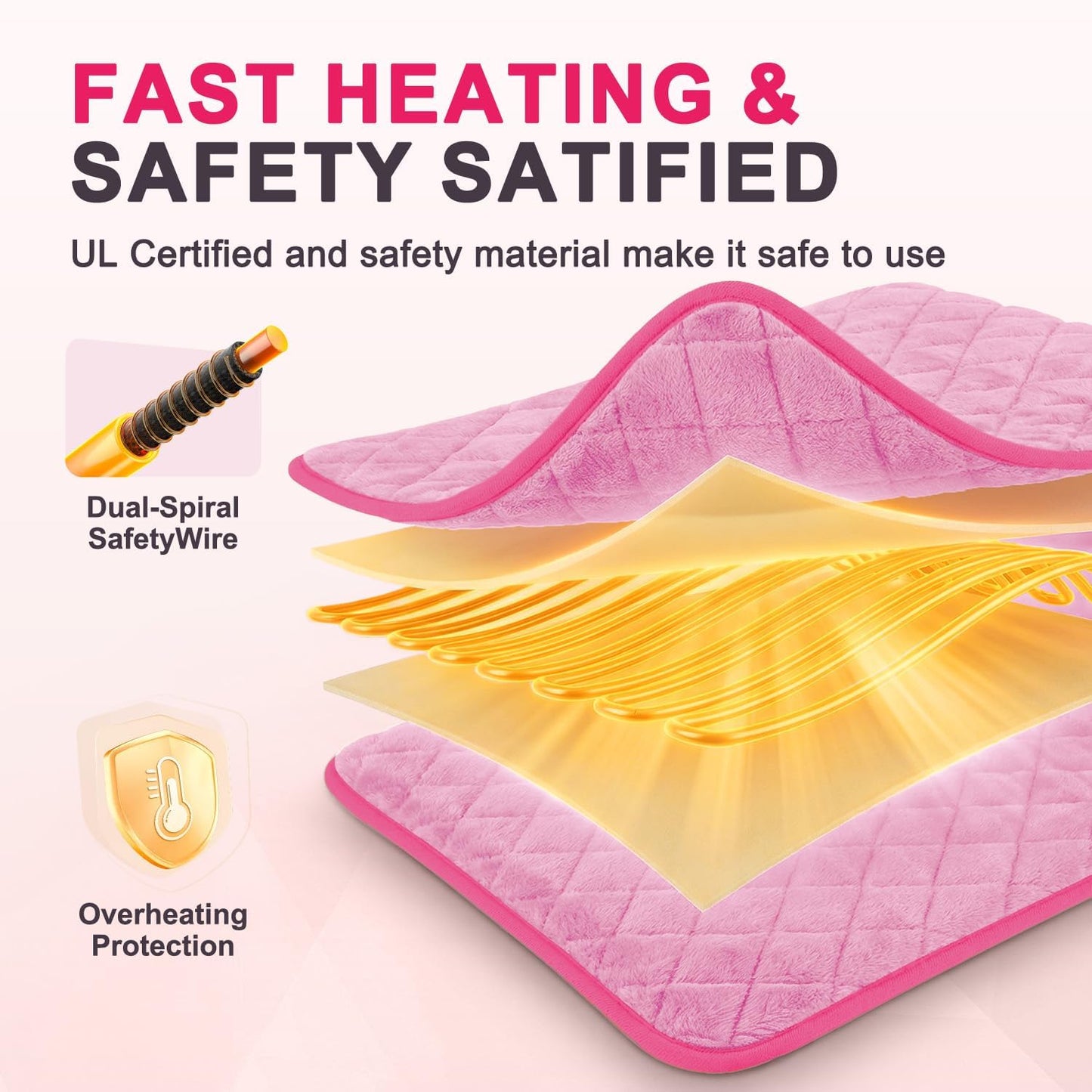 35 x 20 Inch King Size Electric Heating Pad for Back, Neck and Shoulders | FSA Eligible HSA, for Period Cramps, Abdomen and Knee, Dry or Moist Heat Use, 2H Auto Shut Off, 6 Heat Settings, Washable