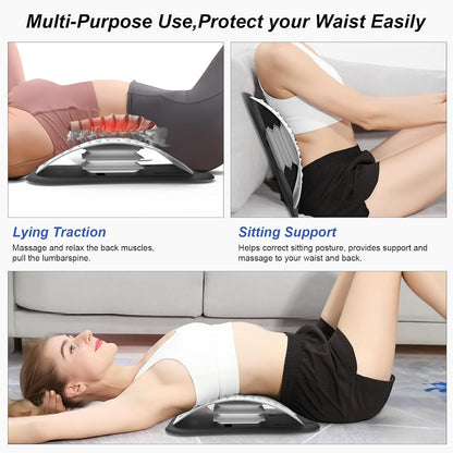 ZhanHao Back Stretcher for Lower Back Pain Relief,Adjustable Lumbar Traction Device, Ergonomic Spine Board with Acupressure Points,Back Massager for Spinal Decompression and Scoliosis