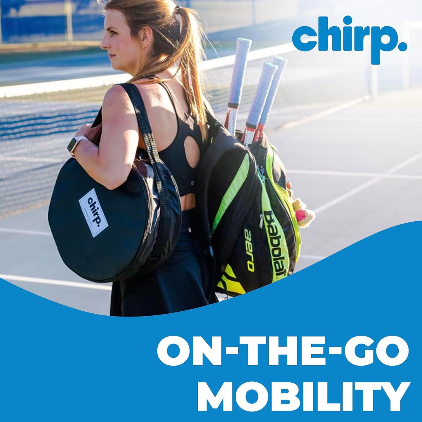 Chirp Wheel Carrying Case - Travel Case for On the Go Back Pain Relief & Stretching - Compatible with Yoga Supplies and Foam Roller Sets Wheels Not Included