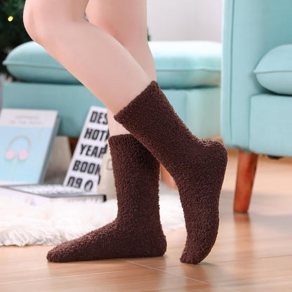 LINEMIN Womens Fuzzy Socks Cozy Fluffy Winter Warm Slipper Socks Microfiber Soft Home Sleeping Socks