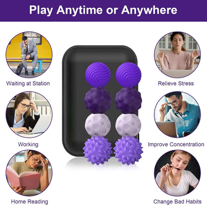 BUSOHA Silicone Fidget Balls - 4 Pack Fidget Toys Adults Sensory Toys Stress Balls for Adults Teens Gifts for Calming,Autism and ADHD Office