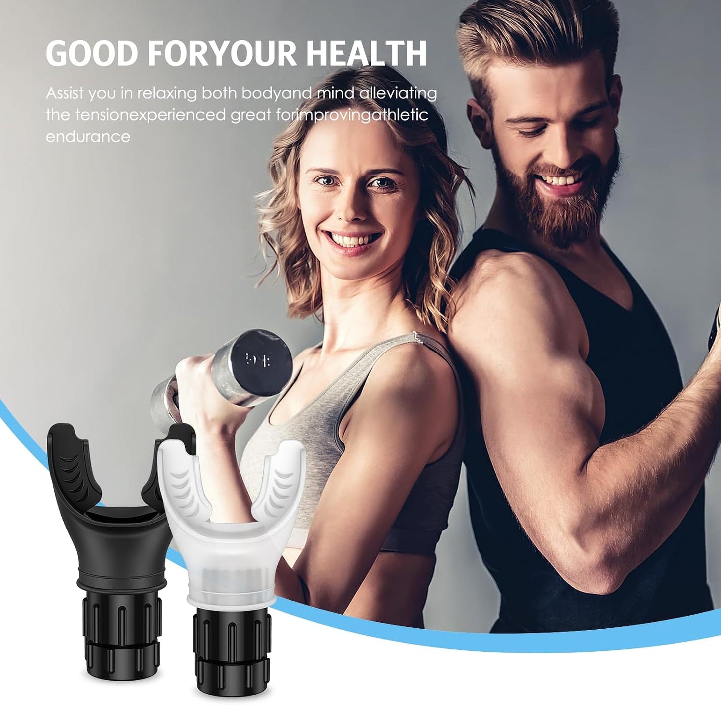 AMIR Upgraded Portable Breathing Trainer, Adjustable Resistance Breathe Trainer, Compact Muscle Improve Strength and Endurance, Exercise Device for Sports, Running, Martial (Black,White)
