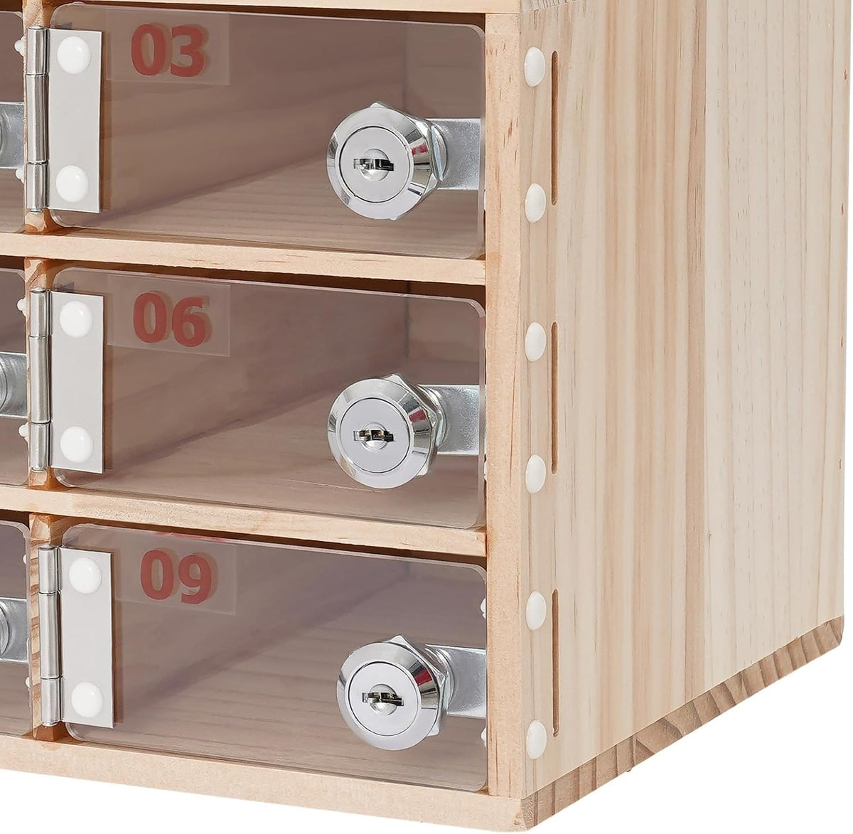 Wooden Mobile Phone Charging Station with 40 Slots - Wallmounted Or Standalone Acrylic Nizer with Key Lock for Office Classroom Gym - Secure Device Storage Solution,40 Slots