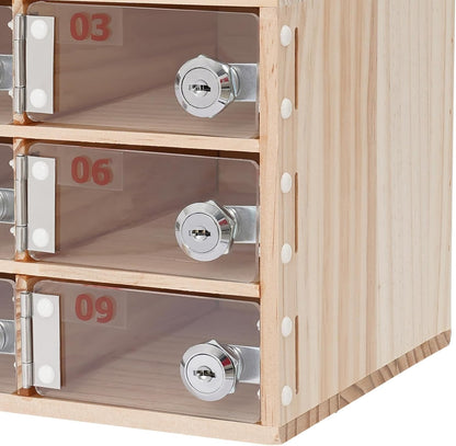 Wooden Mobile Phone Charging Station with 40 Slots - Wallmounted Or Standalone Acrylic Nizer with Key Lock for Office Classroom Gym - Secure Device Storage Solution,40 Slots