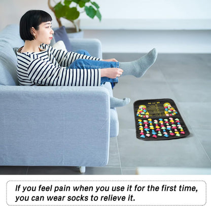TrelaCo Foot Massage Mat Reflexology Walk Stone Road Foot Massage Acupoint Mat for Acupressure Relaxes for Long Sitting Elderly Students and Office Workers (13.78 x 13.78 Inches)
