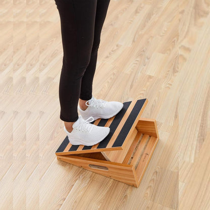 StrongTek Professional Wooden Slant Board, Adjustable Incline Board, and Calf Stretcher, Stretch Board - Extra Side-Handle Design for Portability, Full-Coverage