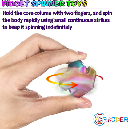 Fidget Spinner Toys Cube Adults Metal Fidgets Cool Stuff Desk Gadgets Office Toy for Teen Boy Small Anxiety Figette Sensory Toy ADHD Tool Fingears Figet Stress Gifts Easter Basket Stuffers Teen Boys