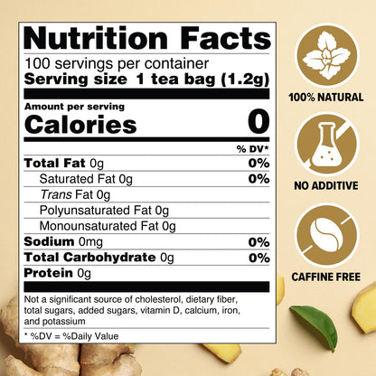 VAHDAM Ginger Tea (100 Teabags) Caffeine Free Herbal Tea |Value Pack