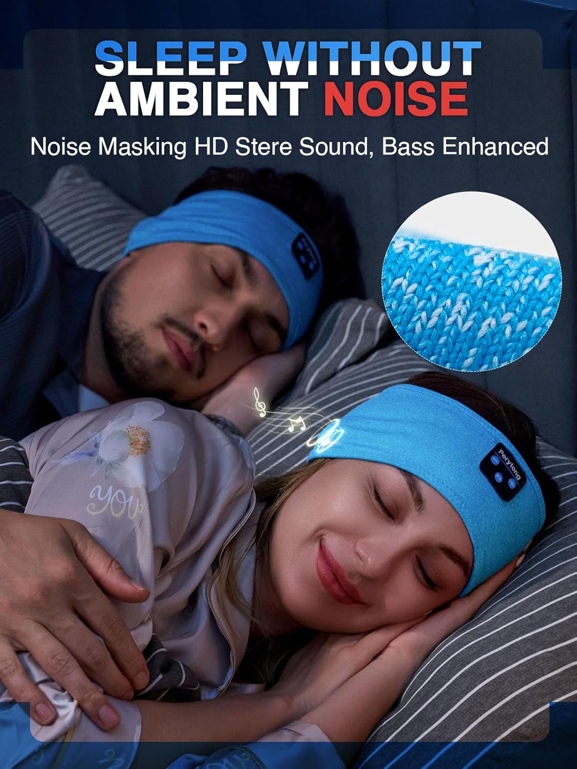 Perytong Sleep Headphones Wireless, Bluetooth Sports Headband Headphones with Ultra-Thin HD Stereo Speakers Perfect for Sleeping,Workout,Jogging,Yoga,Insomnia, Air Travel, Meditation (Grey)