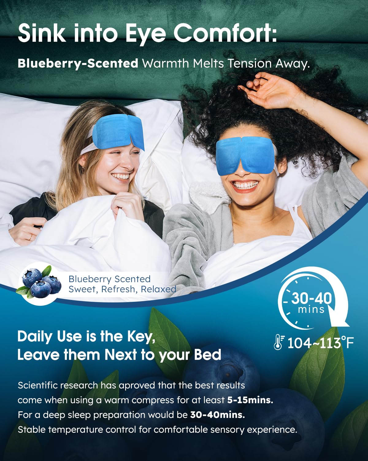 16 Packs Steam Eye Masks for Dry Eyes, Self Heating Warm Compress for Eyes Fatigue & Puffiness Relief, Disposable Heated Eye Mask Travel Essentials, Spa Relaxation Set for Women Christmas, Unscented