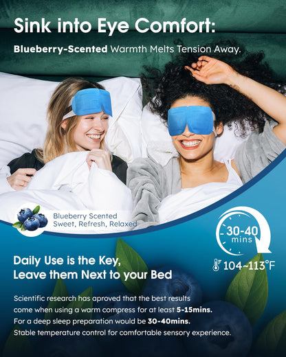 16 Packs Steam Eye Masks for Dry Eyes, Self Heating Warm Compress for Eyes Fatigue & Puffiness Relief, Disposable Heated Eye Mask Travel Essentials, Spa Relaxation Set for Women Christmas, Unscented