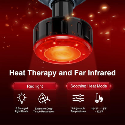 LEERCON Massage Gun Deep Tissue, Silent Motor and Portable Massage Gun with 4 Interchangeable Heads for Deep Muscle Relief and Relaxation, Relax Gift