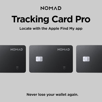 Nomad Tracking Card Carbide, Slim Card Tracker with IPX7 Waterproof and Dust Proof Card Tracker for Wallet & Luggage, 5 Months GPS Tracker Long Battery Life, Rechargeable, Compatible with iOS Only