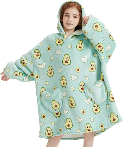 Fiosnow Glow in the Dark Unicorn Blanket Hoodies for Kids 6-13YR Oversize Wearable Blanket Hoodies for Boys Girls Teens