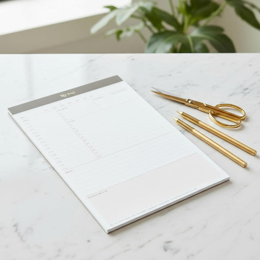Blue Sky Desk Notes, Undated Daily Notepad, 7"x9", Gray