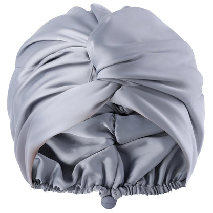 Adjustable Silk Satin Bonnet for Sleeping Hair Wrap, Double Layer Sleep Cap, Night Turban for Large Long Curly Braid Women Men Hair - Matcha Green