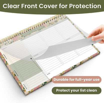 Weekly To Do List Notepad with 52 Undated Sheets（8.5"×11"）- Undated Weekly Planner Notepad for Office Desk Accessories and Supplies - Sunshine Petal