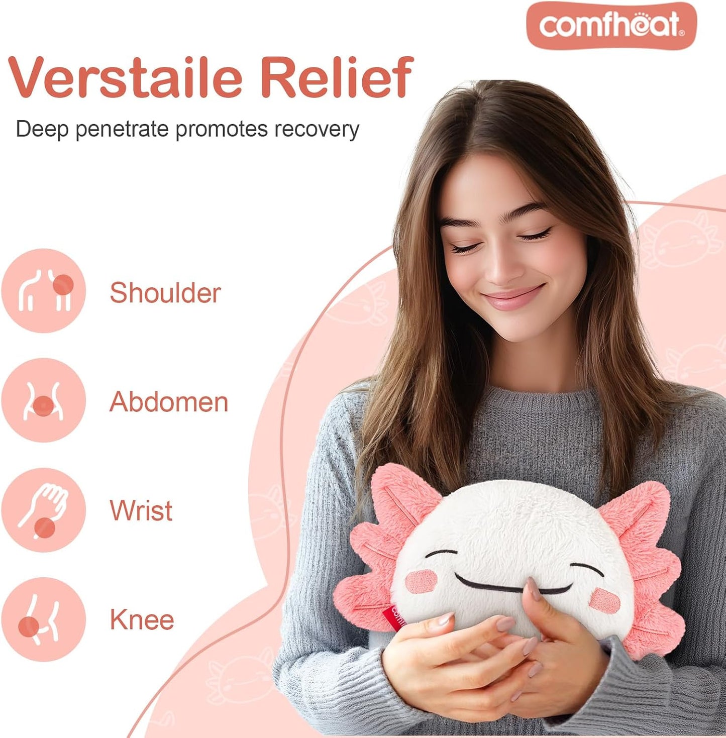 Microwave Unscented Heating Pad for Pain Relief, Moist Heat Pack Hot Compress for Period Cramps, Shoulder, Muscles, Cute Cloud Plush Heating Pad, Gift for Girl Women, with Washable Cover