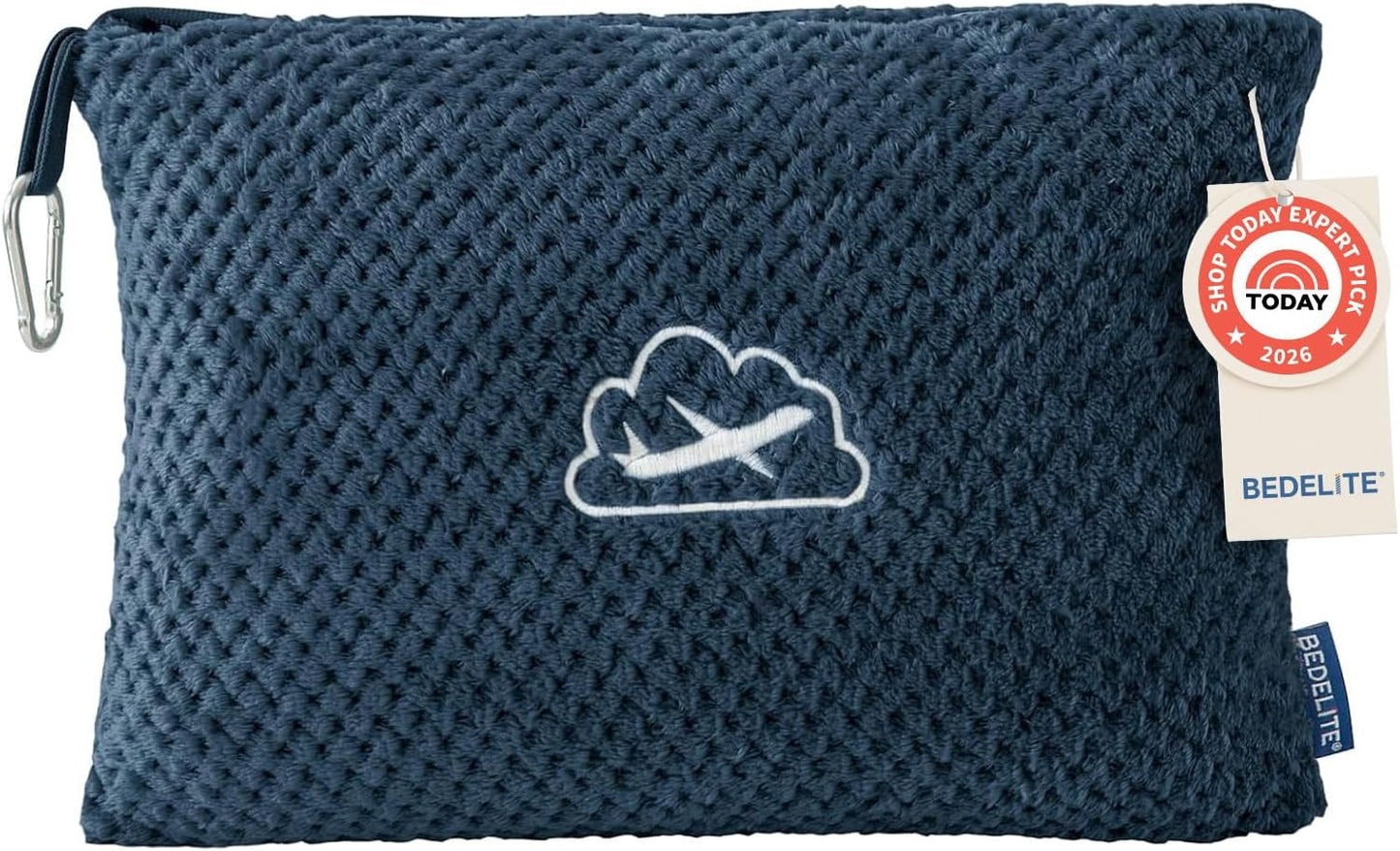 BEDELITE Travel Blanket with Bag, Jacquard Fleece Blanket 65"x40", Blue