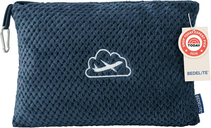 BEDELITE Travel Blanket with Bag, Jacquard Fleece Blanket 65"x40", Blue