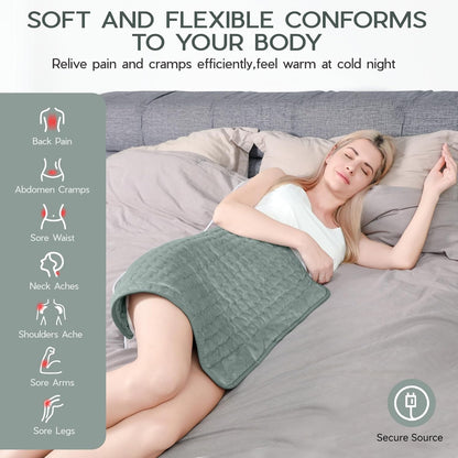 Heating Pad for Period Cramps, Heating Pad for Back/Neck/Shoulder Muscle Pain, 6 Heating & 4 Timer Setting, Auto Shut Off, Dry/Moist Heat & Machine Washable, Birthday Christma s Gifts for Women Mom