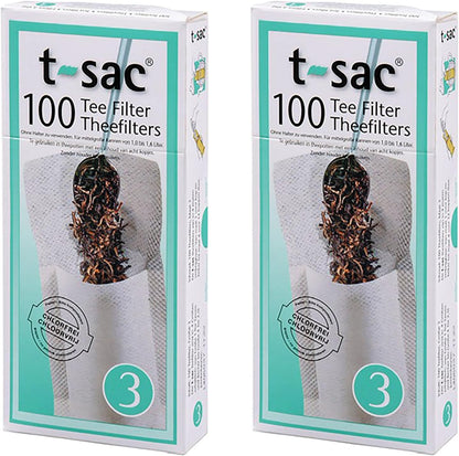 T-Sac Tea Filter Bags, Disposable Tea Infuser, Number 3-Size, 3 to 8-Cup Capacity, Set of 200