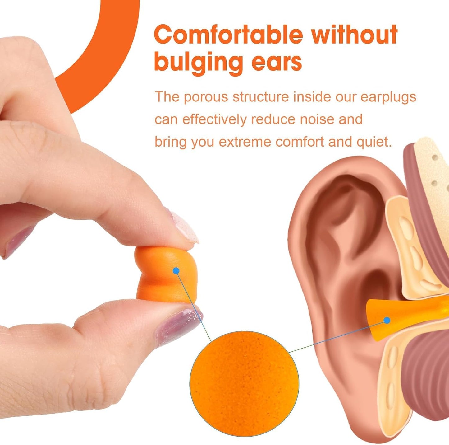 AZEN 100 Pairs Ear Plugs Bulk, NRR 32dB Soft Foam Ear Plugs for Sleeping Noise Cancelling, Earplugs for Concerts Shooting Swimming Noise Reduction (Lake Blue)