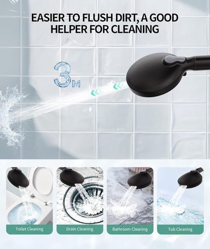 SR SUN RISE Filtered Shower Head with Handheld High Pressure 9 Spray Mode Showerhead Detachable Shower Head Water Softener Filters Beads for Hard Water Remove Chlorine 1 Filter Chrome