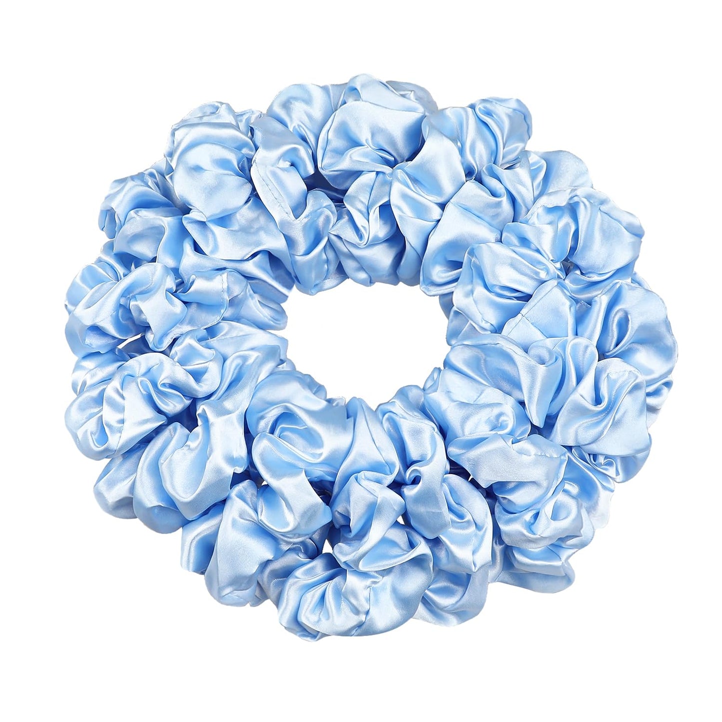 16 Pcs Scrunchies for Women - Black Satin Silk Scrunchies for Girls Hair Ties Elastics Bands Ponytail Holder Hair Accessories