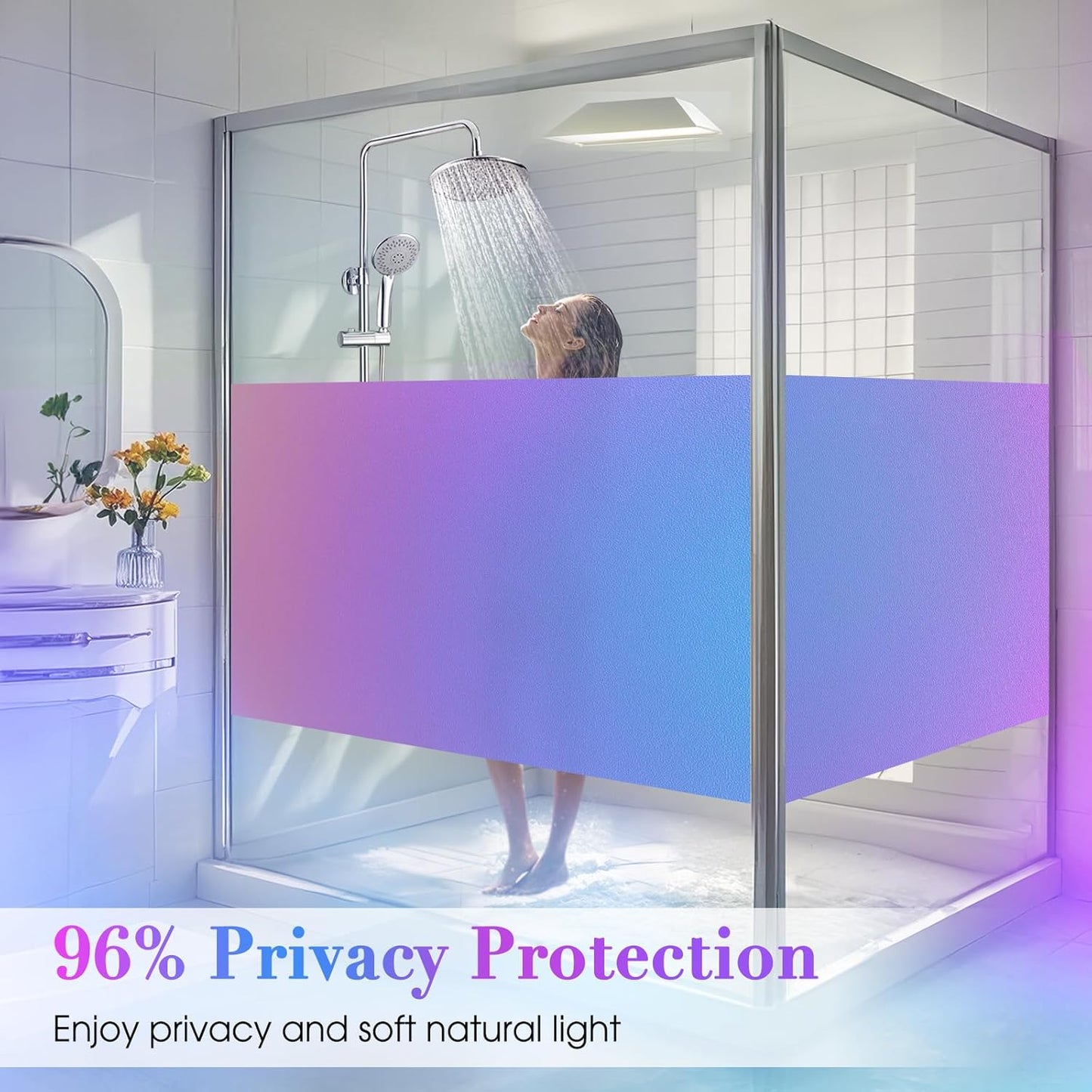 Coavas Blackout Window Film, 100% Light Blocking Privacy Window Film, No Glue Static Cling, Heat & UV Blocking, Removable Room Darkening Window Cover, Renter Friendly for Bedroom, 17.5x78.7Inch,Black