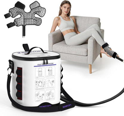 Cold Therapy Machine for Shoulder with Programmable Timer, Portable Ice Machine for Shoulder After Surgery, Lightweight Replacement Recovery System, Cryotherapy Pain Relief w/Compression Pad