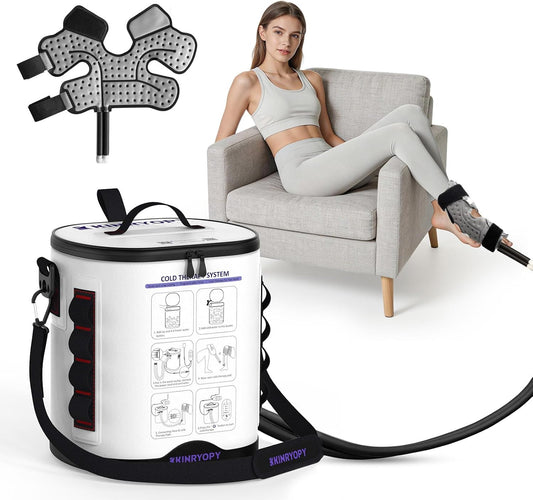 Cold Therapy Machine for Shoulder with Programmable Timer, Portable Ice Machine for Shoulder After Surgery, Lightweight Replacement Recovery System, Cryotherapy Pain Relief w/Compression Pad