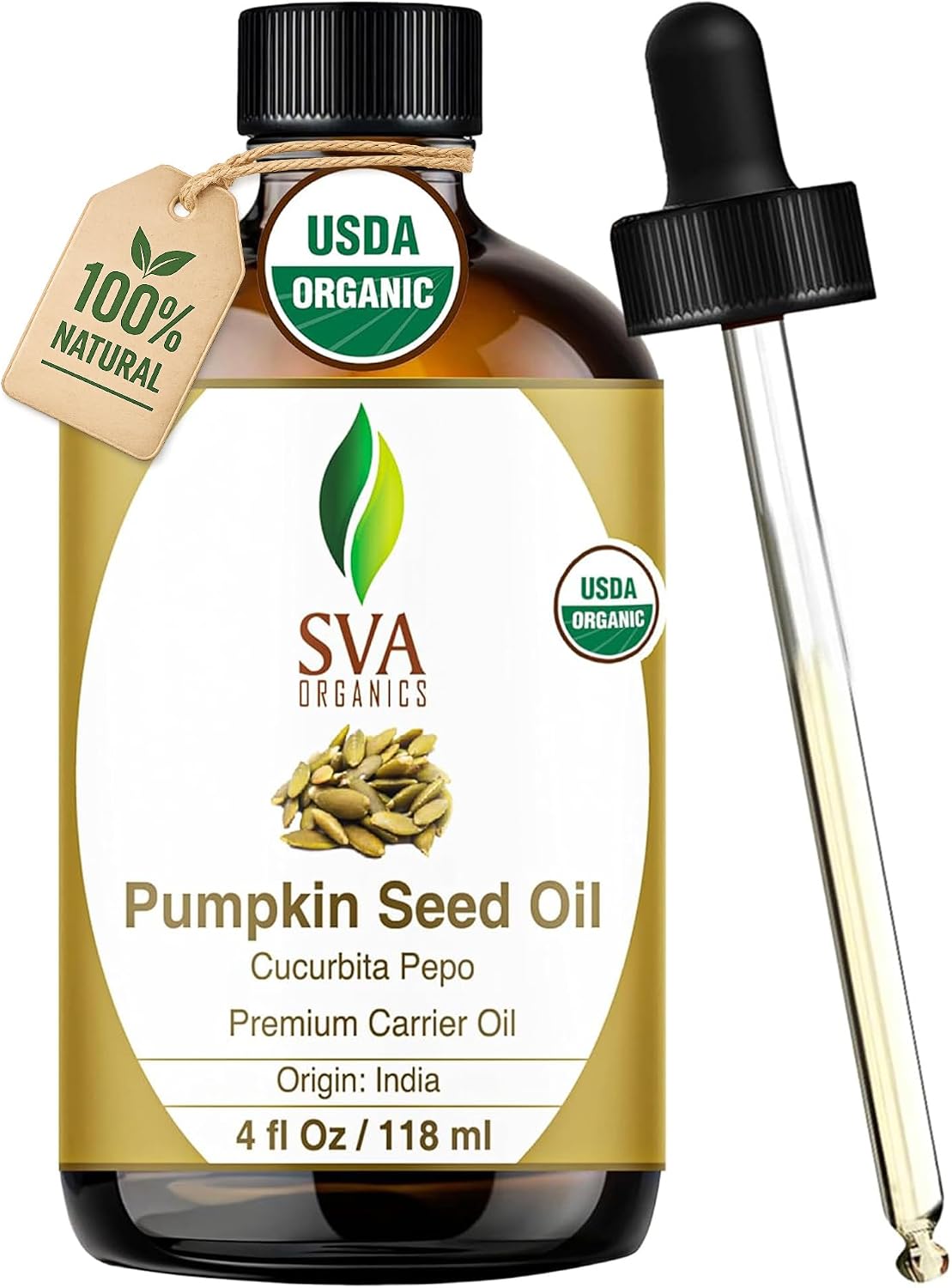 SVA Lavender Essential Oil 4 Fl Oz – for Diffuser, Skin & Hair Care – Ideal for Massage & DIY Blends – with Dropper