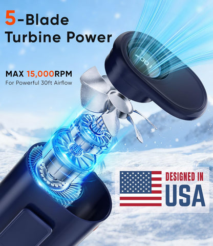 AI Portable Waist Fan, 15,000RPM, 30H Cooling Hands-Free Personal Fan