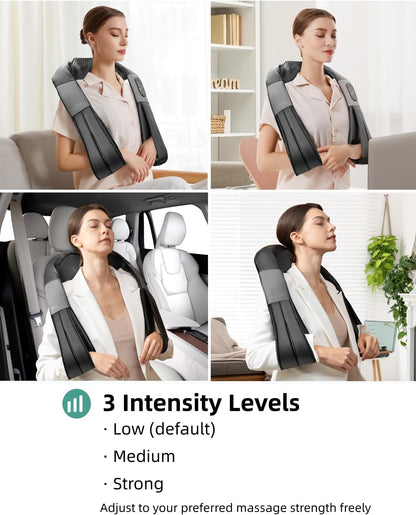 Nekteck Cordless Neck and Back Massager with Soothing Heat, Rechargeable