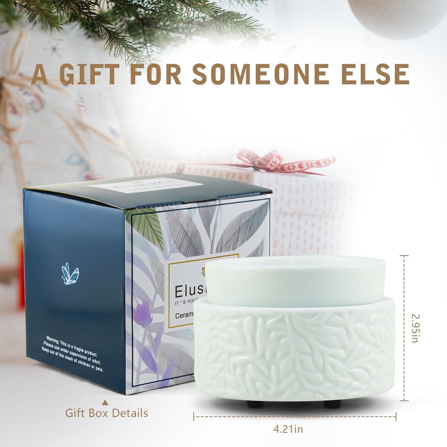 Wax Melt Warmer 3-in-1 Electric, Ceramic Wax Burner for Scented Wax & Essential Oil – Fast Heating, Flame-Free Aromatherapy for Home Office, White