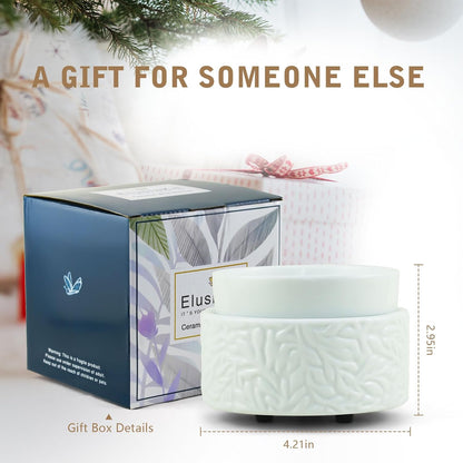 Wax Melt Warmer 3-in-1 Electric, Ceramic Wax Burner for Scented Wax & Essential Oil – Fast Heating, Flame-Free Aromatherapy for Home Office, White