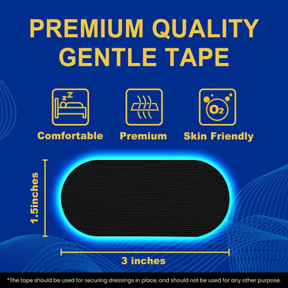 Black Mouth Tape for Sleeping (60 Pack) – Hypoallergenic Cotton Adhesive – Latex-Free, Pain-Free Removal & Gentle on Skin – Premium Quality Strips