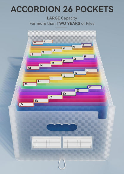 ABC life 26 Pockets Accordion File Organizer, Expanding File Folders