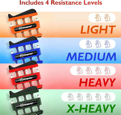 FitBeast Finger Strengthener, Finger Exerciser, Hand Exerciser for Improve Dexterity and Strength in Fingers, Hands, Forearms–Grip Strength Trainer for Musicians, Climbers
