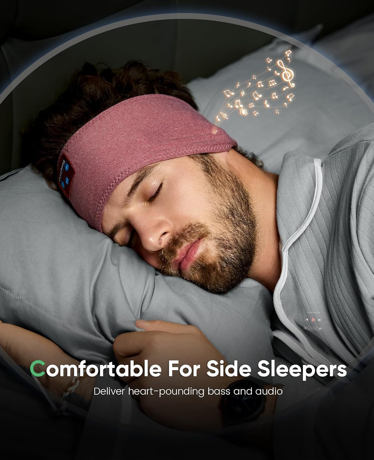 Perytong 2 Pack Sleep Headphones, Sleeping Headphones | Bluetooth Headband with Ultra-Thin HD Stereo Speaker, Wireless Headphone for Sports, Insomnia, Yoga, Air Travel, Meditation