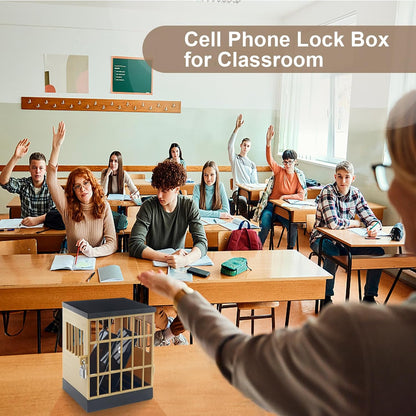 Gemaxvoled Cell Phone Jail Lock Box, Mobile Phones Prison Lockable Cage for Classroom Family Time Party
