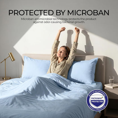 FAUNNA 100% Cotton Pillow Protectors, 600 Thread Count, Standard, 4 Pack